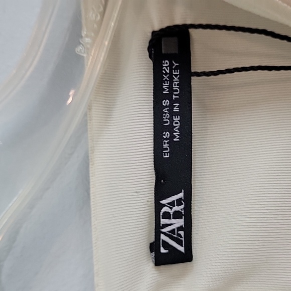 Zara short frilled ruffle chiffon jumpsuit romper / cream & black - Picture 5 of 12